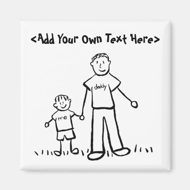 Pappor Boy Anpassningsbar Family Magnet (Framsidan)