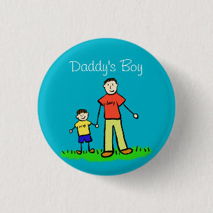 Pappor Boy Family Art Anpassningsbar Pendant Butto Knapp