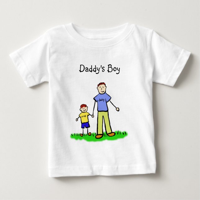 Pappor Boy Personlig Family Characters Shirt T-shirt (Framsida)