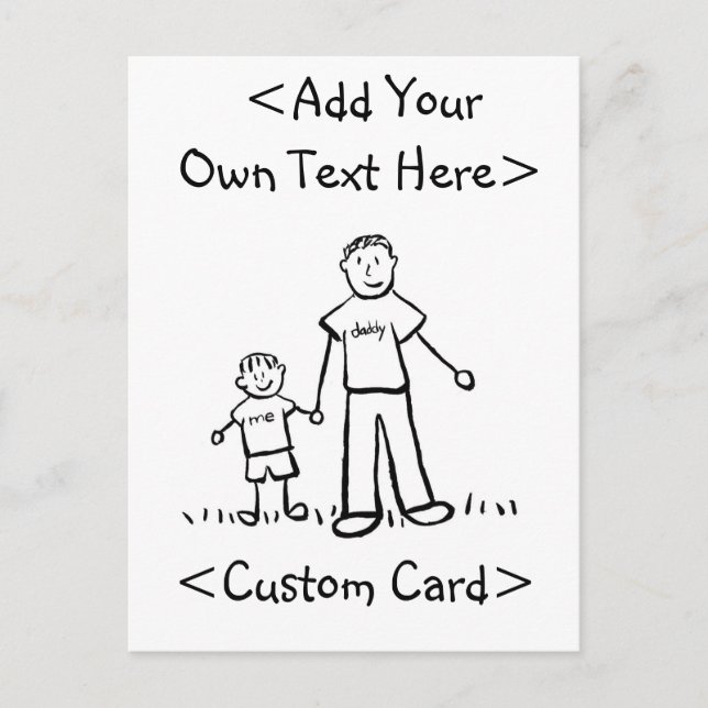 Pappor Boy Postcard Inbjudan Vykort (Framsida)