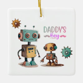 "Pappor Boy" Robots design Julgransprydnad Keramik