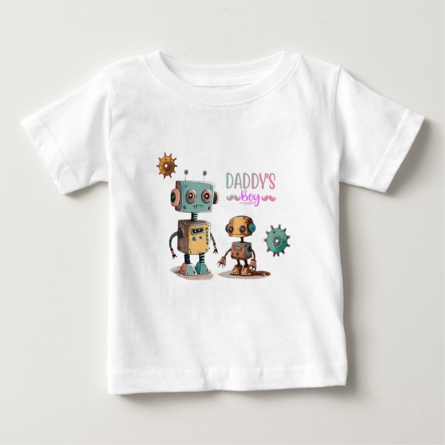 "Pappor Boy" Robots design T Shirt (Framsida)