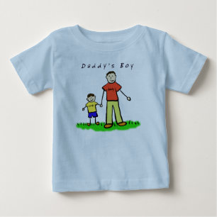 Pappor Boy T-Shirt (Brunette Teckning Båda sidor)