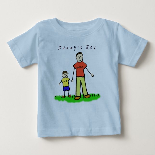 Pappor Boy T-Shirt (Brunette Teckning Båda sidor) (Framsida)