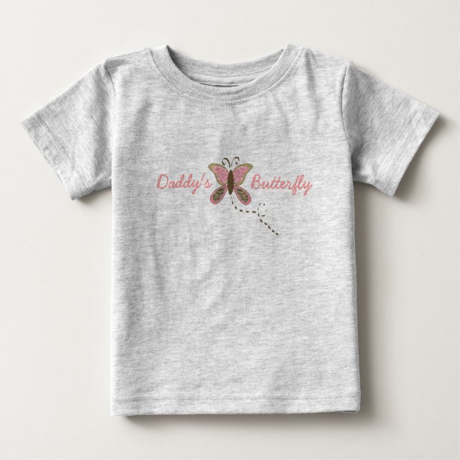 Pappor Butterfly Infant Girl Organic T-shirt (Framsida)