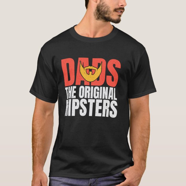 Pappor De Ursprungliga Hipsters Pappa T Shirt (Framsida)