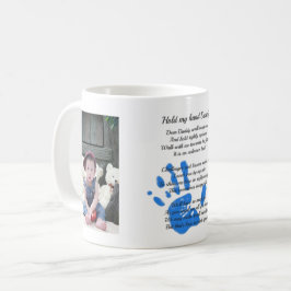 Pappor Dikt och 2 FOTOS - håll handhandavtryck Kaffemugg