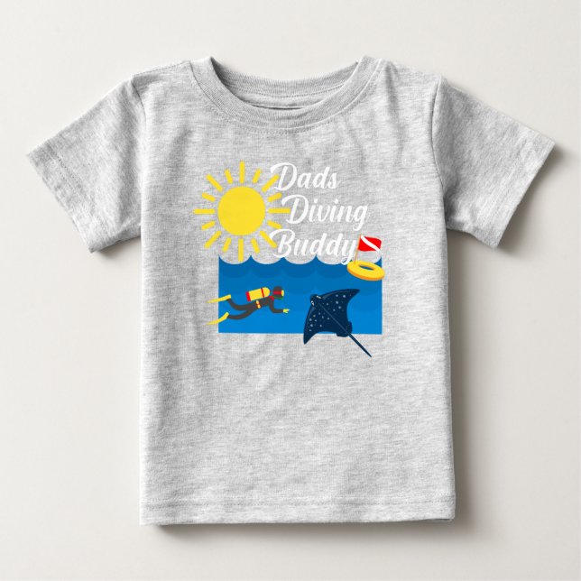 Pappor Diving Buddy Design - Baby Bra Jersey T-Shi T Shirt (Framsida)