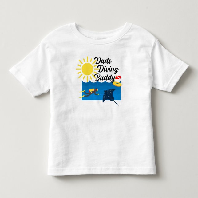 Pappor Diving Buddy Design - Småbarn Bra Jersey T- T Shirt (Framsida)