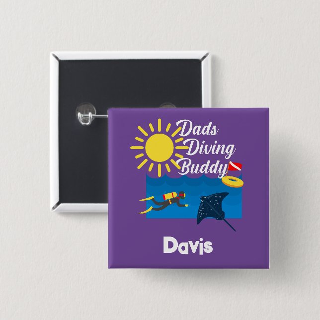 Pappor Dold Buddy-design - fyrkantsknapp Knapp (Framsida & baksida)