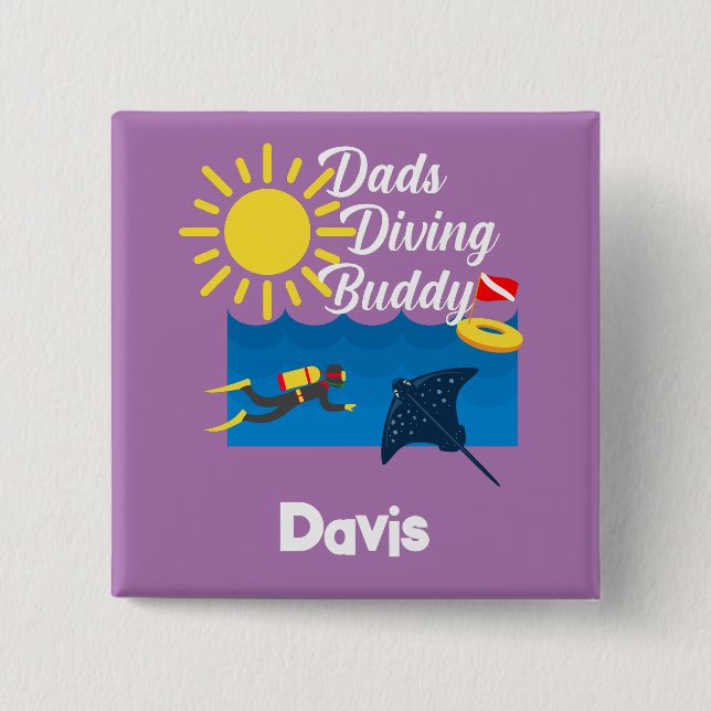 Pappor Dold Buddy-design - fyrkantsknapp Knapp (Framsida)