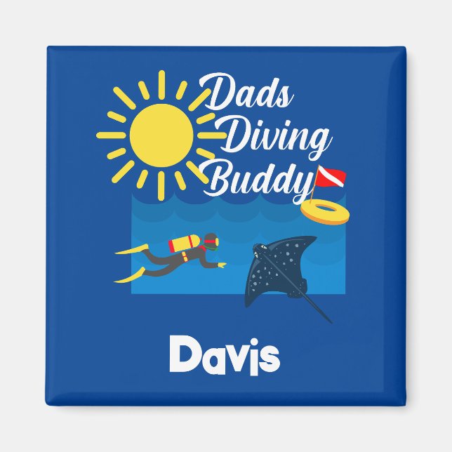 Pappor Dold Buddy-design - kvadratmagnet Magnet (Framsidan)