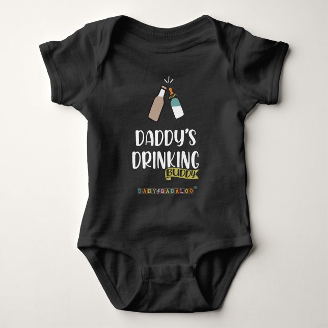 Pappor Drinking Buddy Baby Bodykostym T Shirt (Framsida)