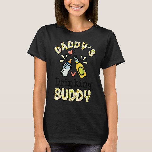 Pappor Drinking Buddy Beer Fars dag Pappa T Shirt (Framsida)
