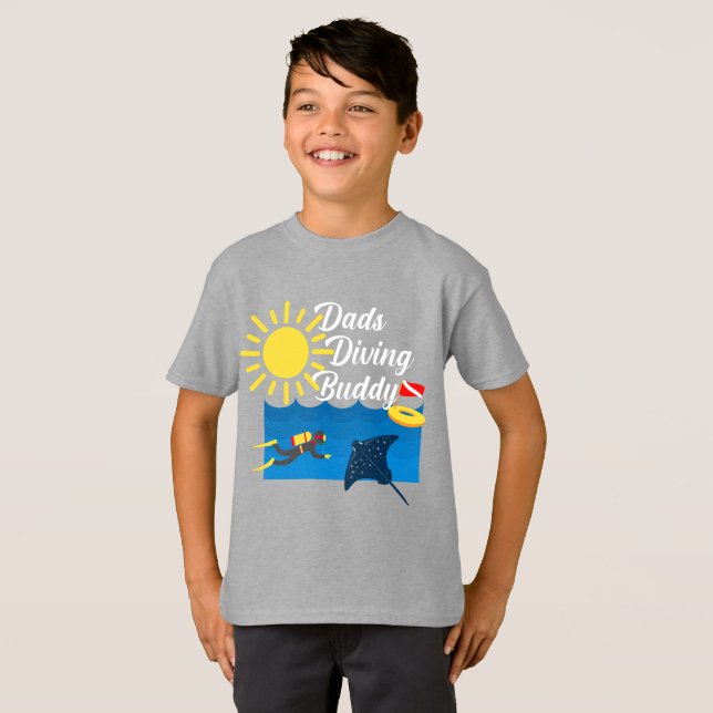 Pappor dykande Buddy-design - barnens grundläggand T Shirt (Hel framsida)