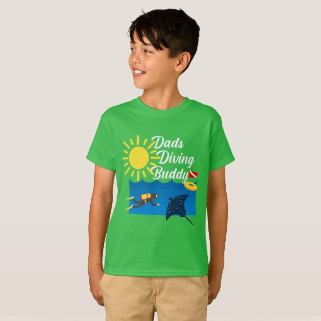 Pappor dykande Buddy-design - barnens grundläggand T Shirt (Hel framsida)