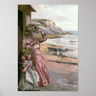 ’Pappor får Boat’ Vintage Bok Illustration Poster