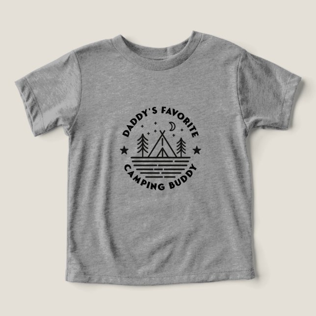 Pappor Favorite Camping Buddy Baby-skjorta T Shirt (Design Framsida)