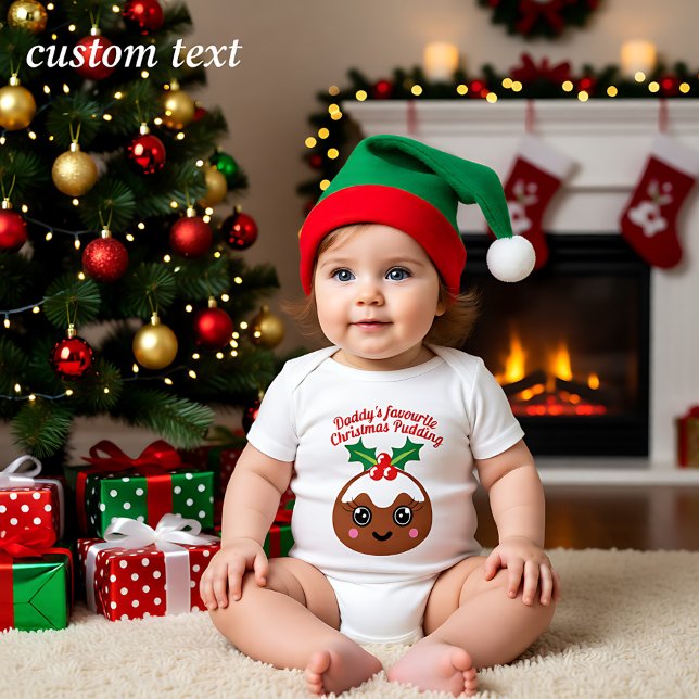 Pappor Favorite-julpudding T Shirt (Daddy's Favourite Christmas Pudding Baby Bodysuit)