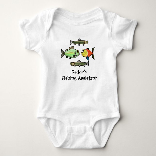 Pappor Fishing Assistant Baby Shirt anpassar den Tee Shirt (Framsida)