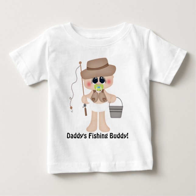 Pappor Fishing Buddy Baby t-shirt (Framsida)
