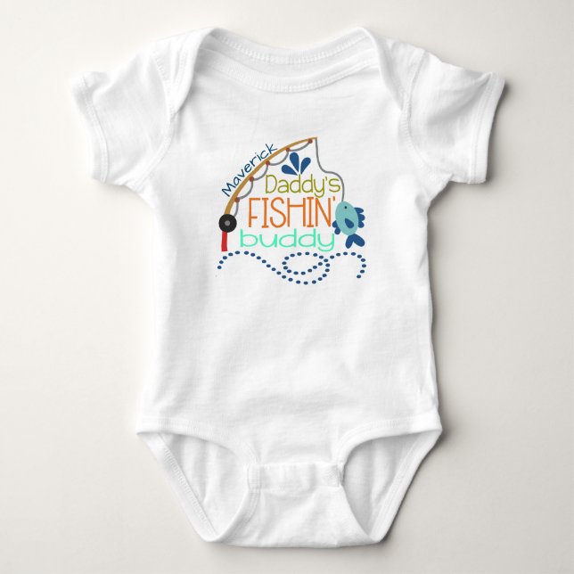Pappor Fishing Buddy Personlig baby onsie T Shirt (Framsida)