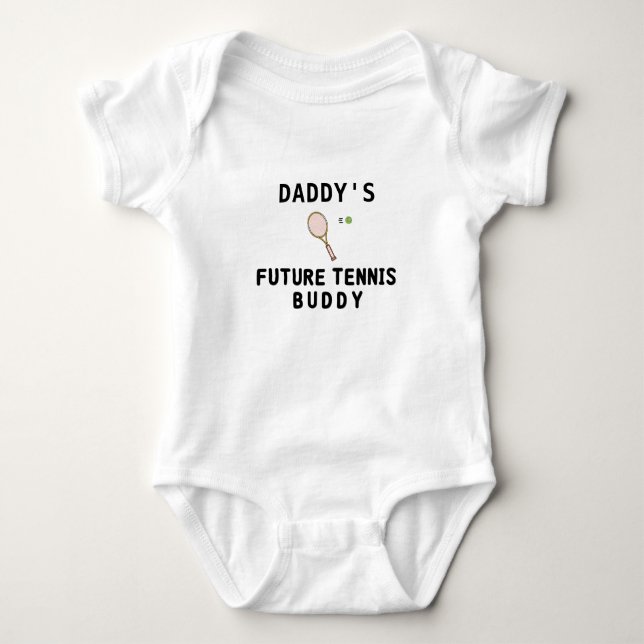 Pappor Future Tennis Buddy | Cute Tennis Player T Shirt (Framsida)