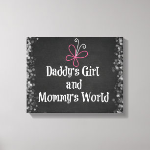 Pappor Girl and Mamma World Quote Canvastryck