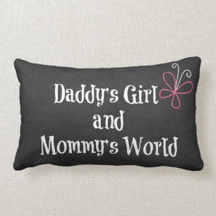 Pappor Girl and Mamma World Quote Lumbarkudde