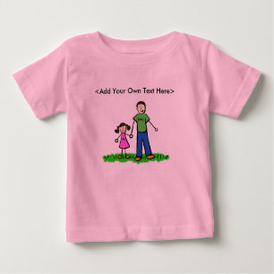 Pappor Girl Anpassningsbar T-Shirts (Brunette Fami
