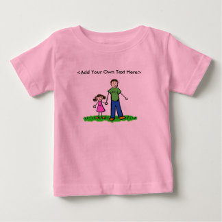 Pappor Girl Anpassningsbar T-Shirts (Brunette Fami