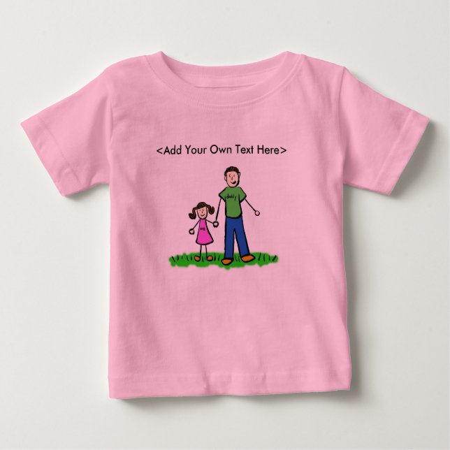 Pappor Girl Anpassningsbar T-Shirts (Brunette Fami (Framsida)