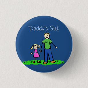 Pappor Girl Family Art Anpassningsbar Pendant Butt Knapp