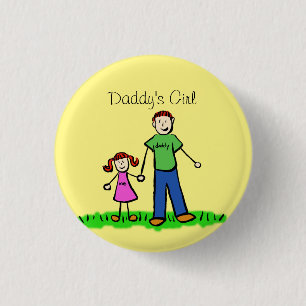 Pappor Girl Family Art Anpassningsbar Pendant Butt Knapp