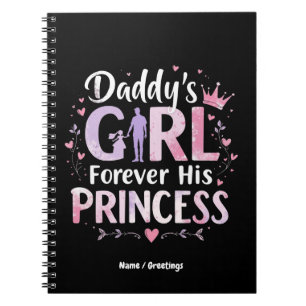 Pappor Girl Forever Hans Princess Fars dag Gift Anteckningsbok