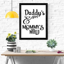 Pappor Girl & Mamma World Nursery Poster