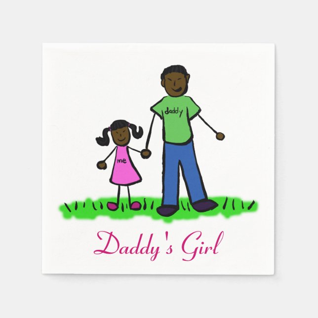 Pappor Girl Personlig Family Art Napkin Pappersservett (Framsidan)