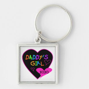 Pappor Girl T Shirts, Mugg, Pillows, Stationary Fyrkantig Silverfärgad Nyckelring