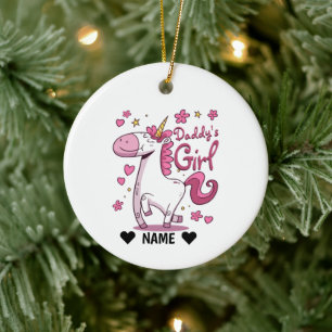 Pappor Girl Unicorn Julgransprydnad Keramik