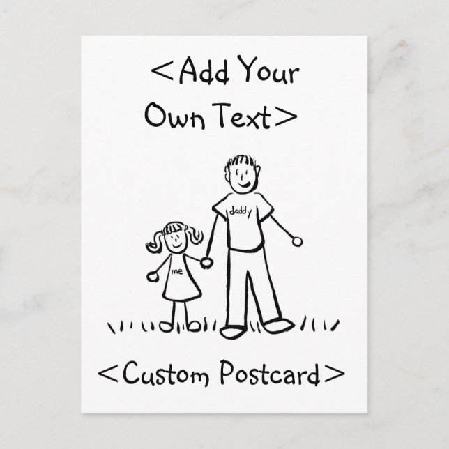 Pappor Girl-vykort Inbjudan Vykort (Framsida)