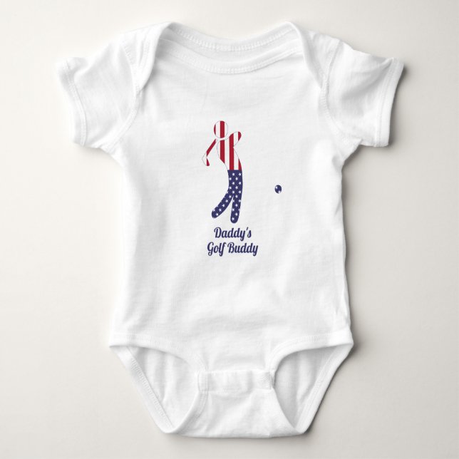 Pappor Golf Buddy | American Flagga Golf Player T Shirt (Framsida)