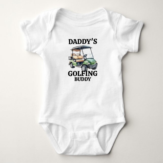 Pappor Golfing Buddy Golf Car Thmet T Shirt (Framsida)
