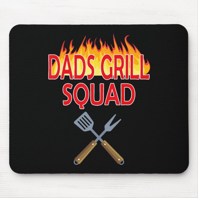 Pappor Grill Squad Funny Bbq Fars dag Musmatta (Framsidan)
