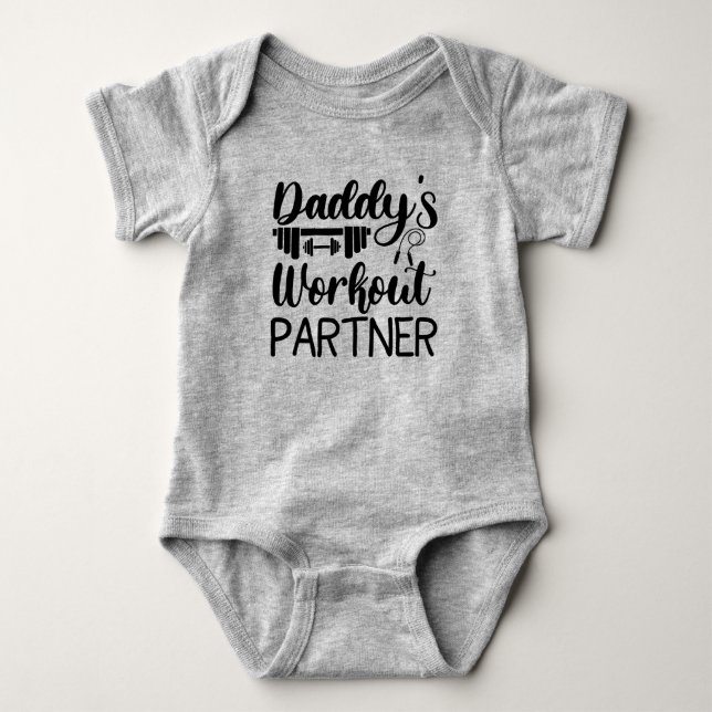Pappor Gym Baby Grow Funny Workout Gifts T Shirt (Framsida)