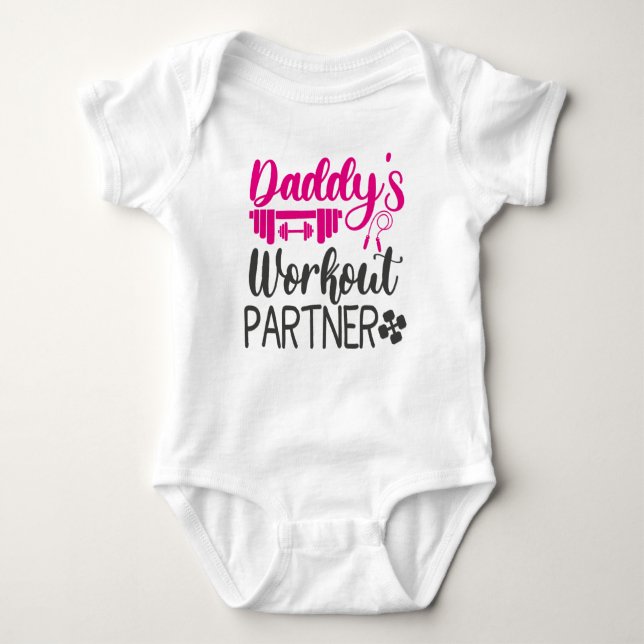 Pappor Gym Baby Grow Funny Workout Gifts T Shirt (Framsida)