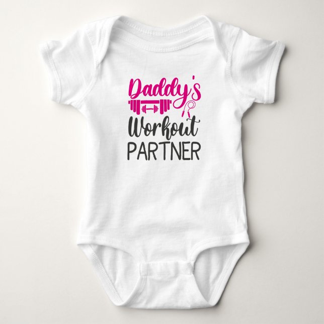 Pappor Gym Baby Grow Funny Workout Gifts T Shirt (Framsida)