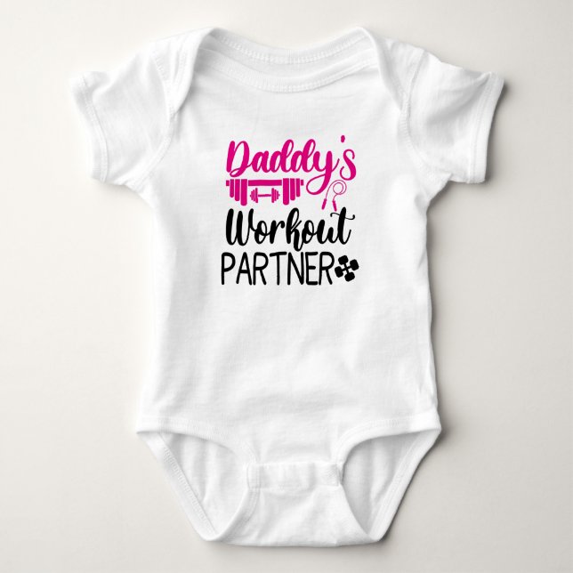 Pappor Gym Baby Grow Funny Workout Gifts T Shirt (Framsida)