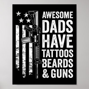 Pappor har Tattoos Beards& Gunnar - Fars dag Poster