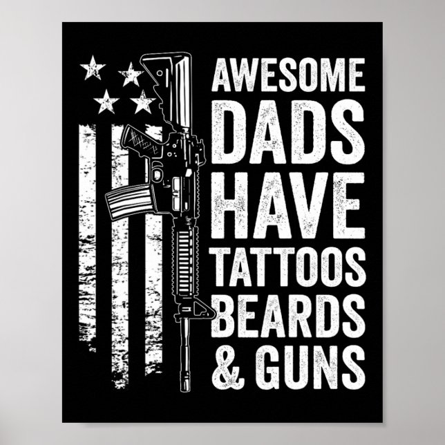 Pappor har Tattoos Beards&amp; Gunnar - Fars dag Poster (Framsidan)
