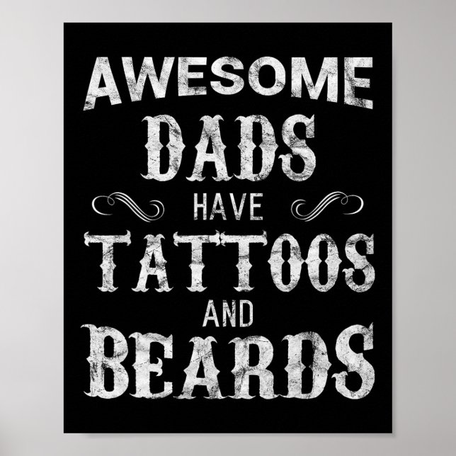 Pappor har tatueringar och bodar i Shirt Fars dag Poster (Framsidan)